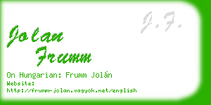 jolan frumm business card